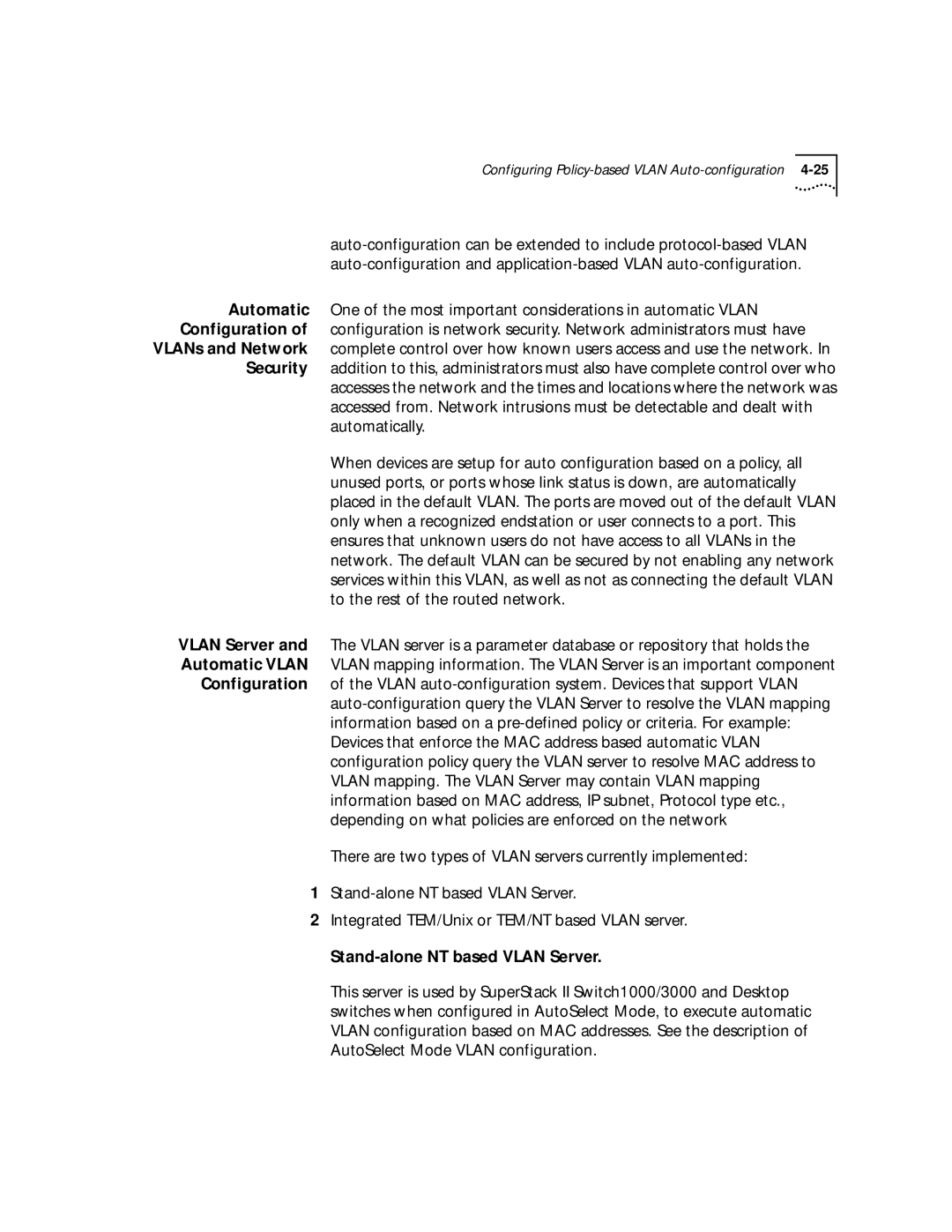 3Com 4.2.2 manual Stand-alone NT based Vlan Server 