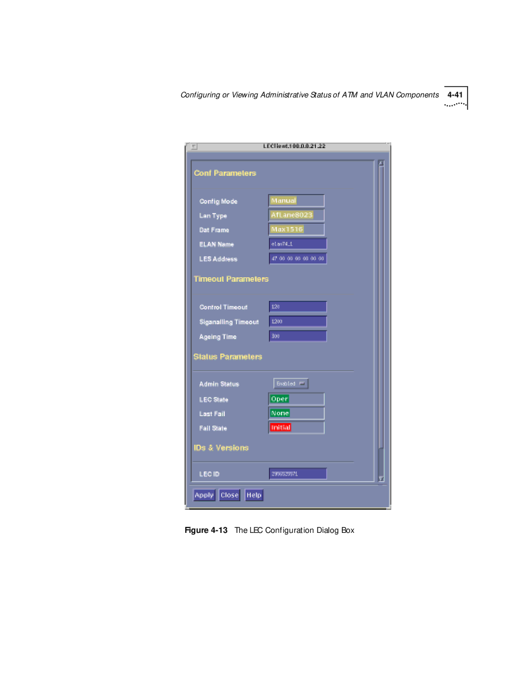 3Com 4.2.2 manual 13The LEC Configuration Dialog Box 