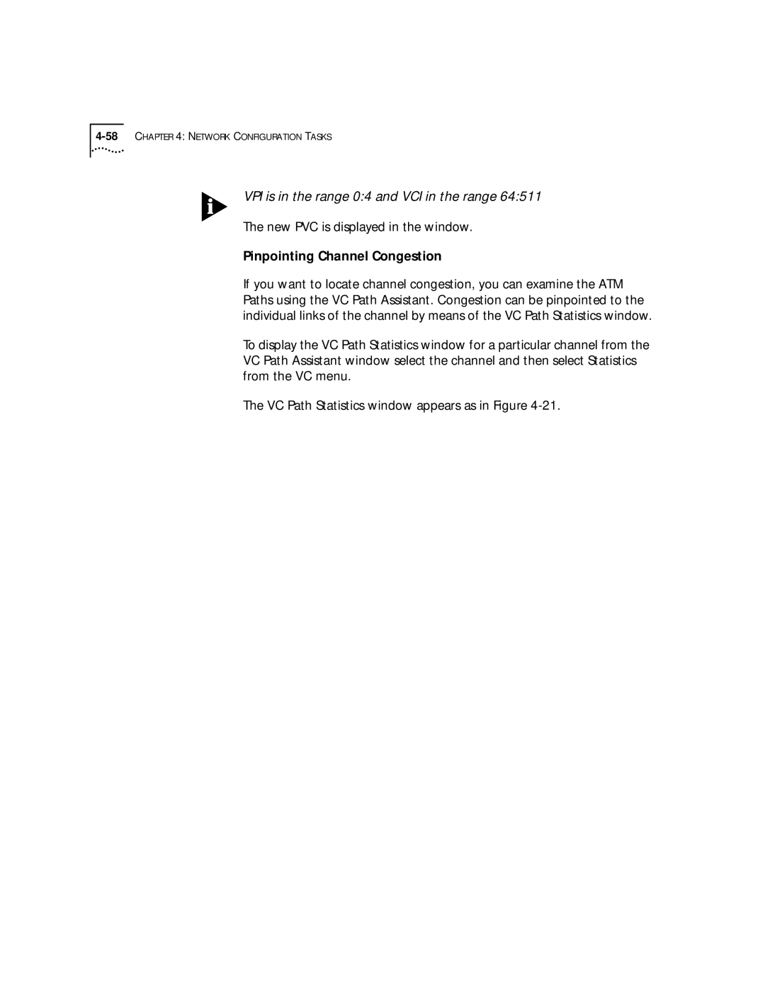 3Com 4.2.2 manual New PVC is displayed in the window, Pinpointing Channel Congestion 