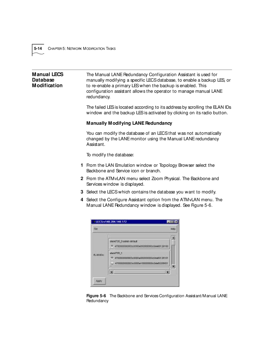 3Com 4.2.2 manual Manual Lecs, Database, Modification 