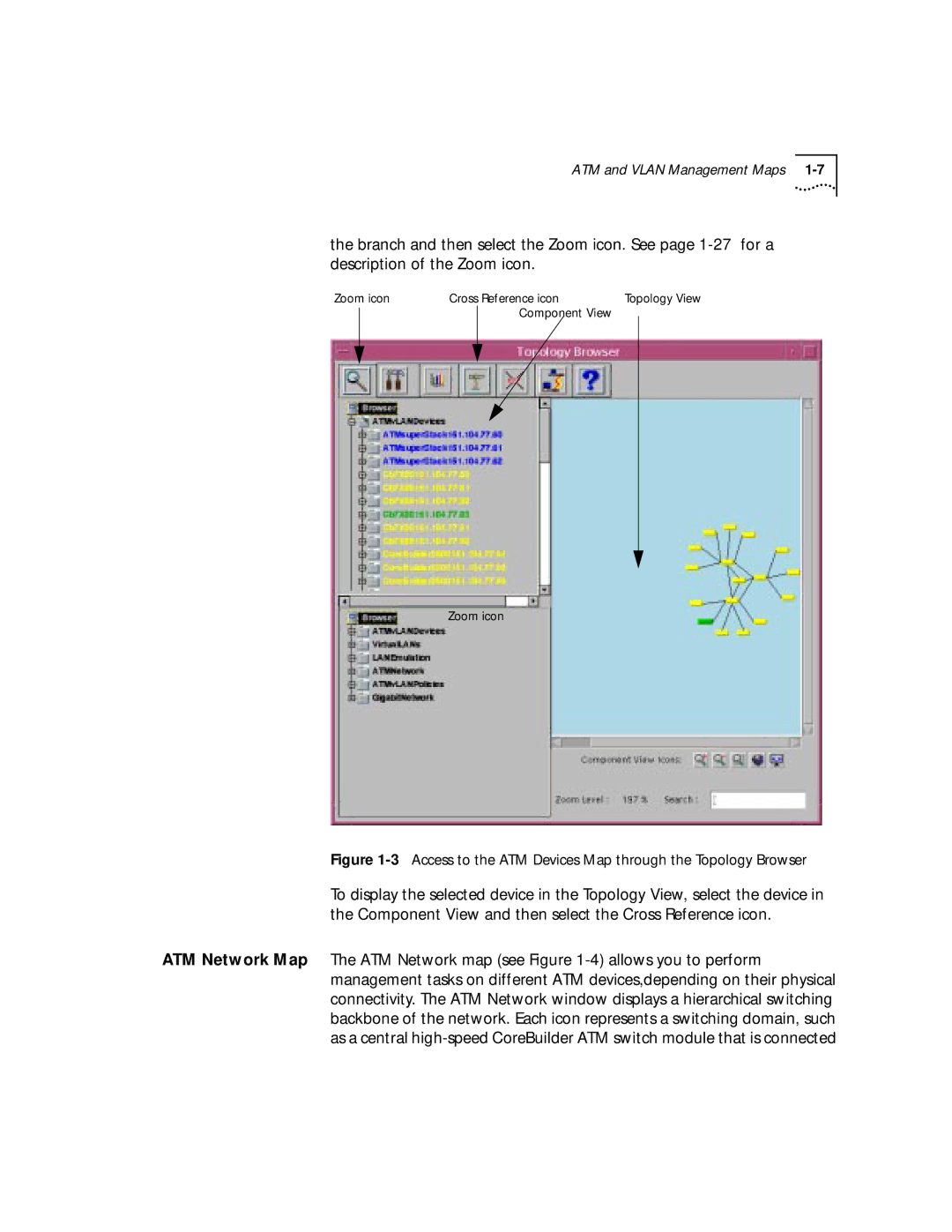 3Com 4.2.2 manual Zoom icon Cross Reference icon 