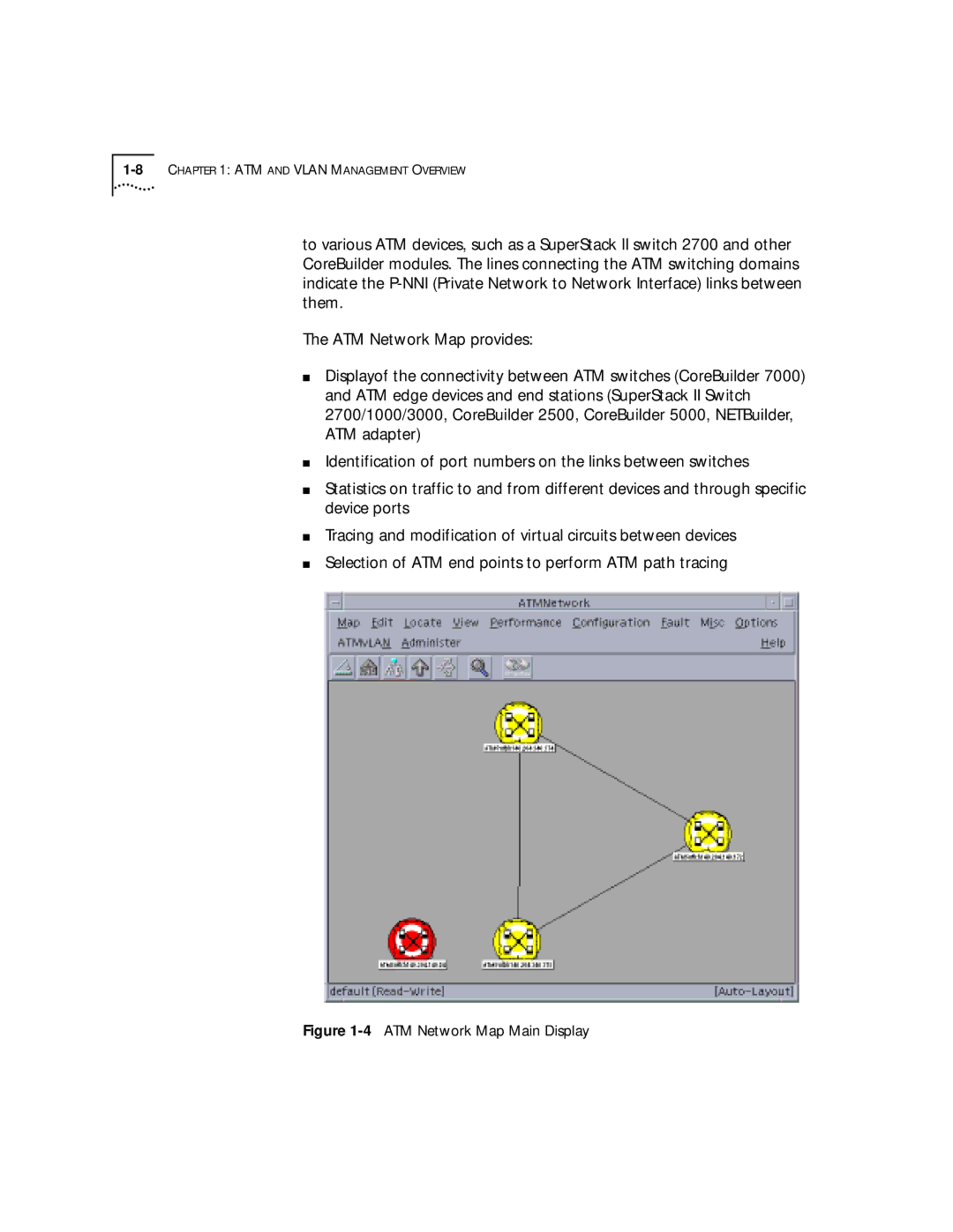 3Com 4.2.2 manual 4ATM Network Map Main Display 