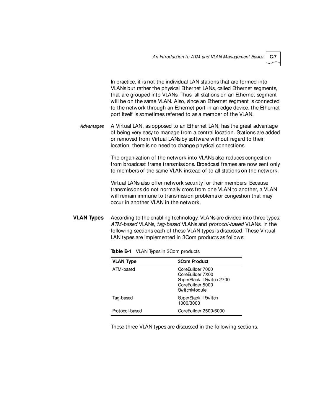 3Com 4.2.2 manual Vlan Type 3Com Product 