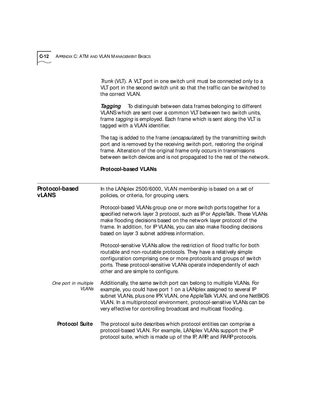 3Com 4.2.2 manual Vlans, Protocol-based VLANs 