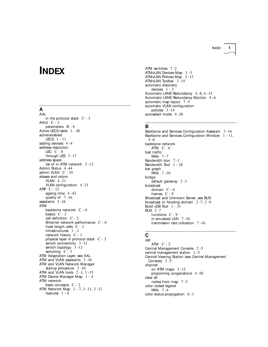 3Com 4.2.2 manual Index 