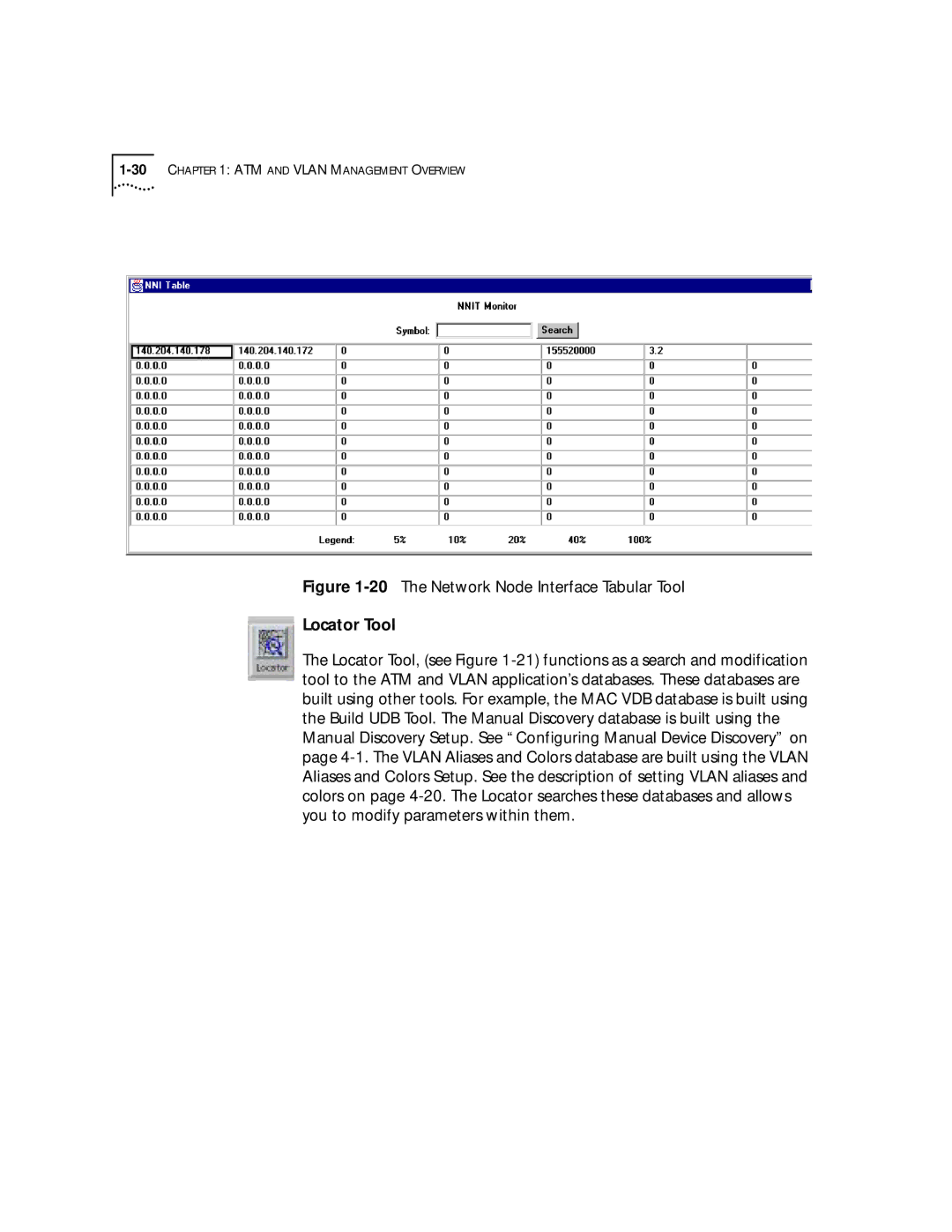 3Com 4.2.2 manual 20The Network Node Interface Tabular Tool, Locator Tool 