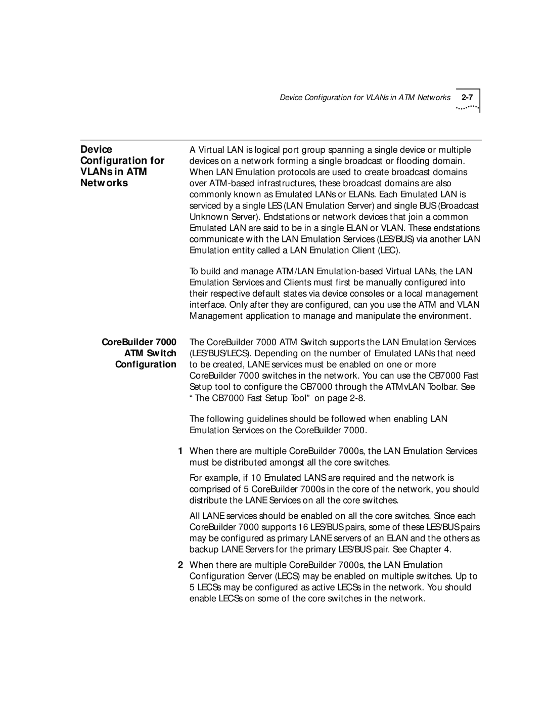 3Com 4.2.2 manual Device, Configuration for, VLANs in ATM, Networks 