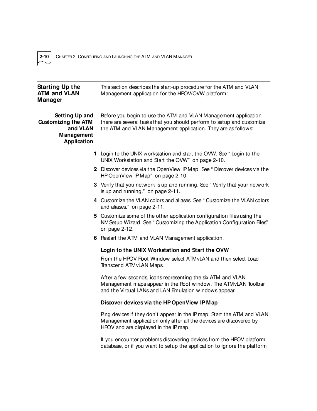 3Com 4.2.2 manual Starting Up, Manager, Management Application, Login to the Unix Workstation and Start the OVW 