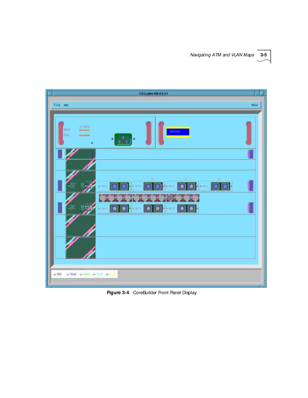 3Com 4.2.2 manual 4CoreBuilder Front Panel Display 