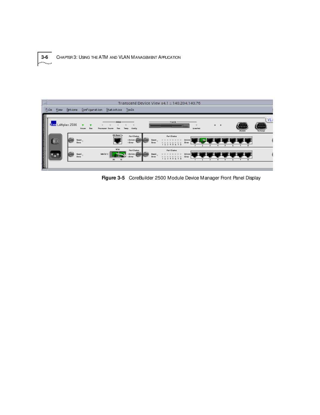 3Com 4.2.2 manual 5CoreBuilder 2500 Module Device Manager Front Panel Display 