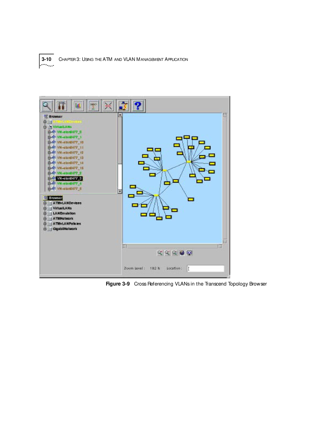 3Com 4.2.2 manual 9Cross Referencing VLANs in the Transcend Topology Browser 