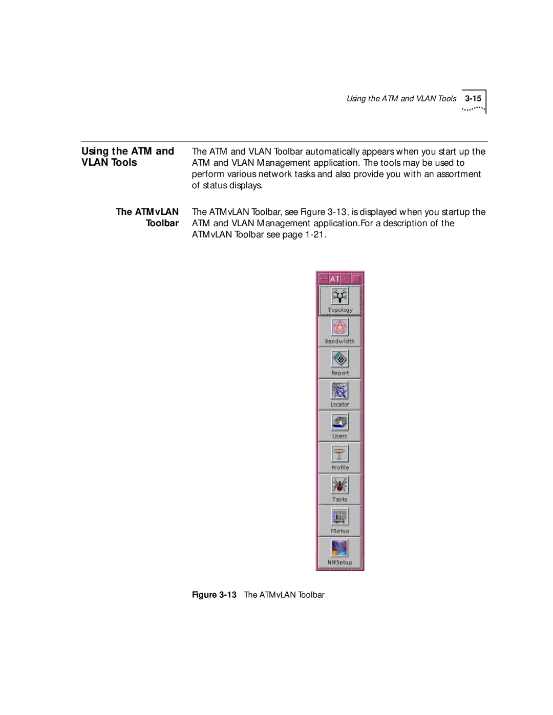 3Com 4.2.2 manual 13The ATMvLAN Toolbar 