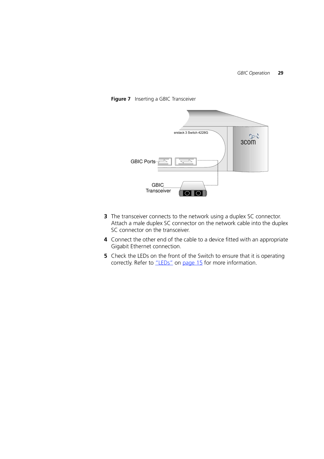 3Com 4226T, 4228G, 4250T manual Gbic 