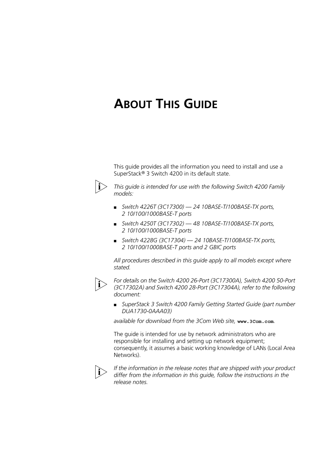 3Com 4250T, 4228G, 4226T manual About this Guide 