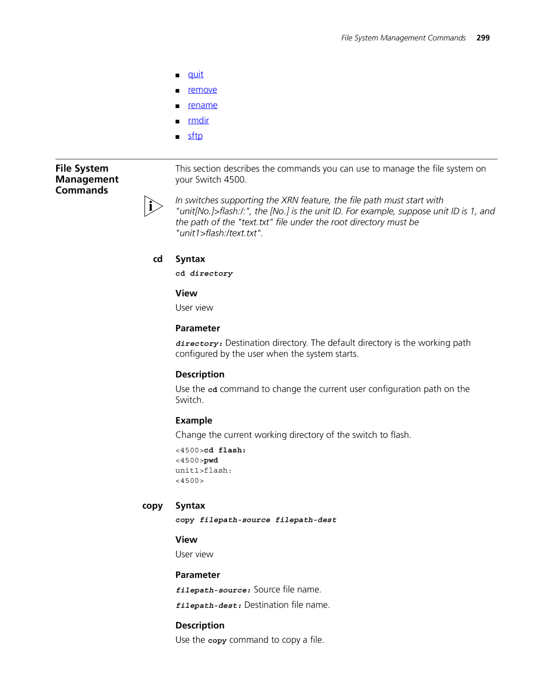 3Com 4500 PWR 26-PORT, 4500 PWR 50-PORT, 4500 50-PORT, 4500 26-PORT manual Copy Syntax 