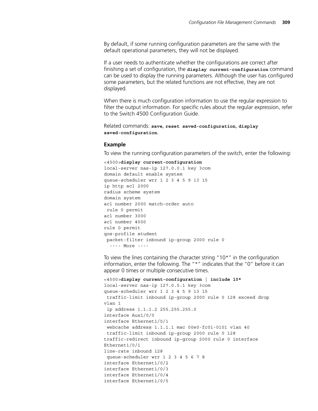 3Com 4500 26-PORT, 4500 PWR 50-PORT, 4500 PWR 26-PORT, 4500 50-PORT manual Configuration File Management Commands 