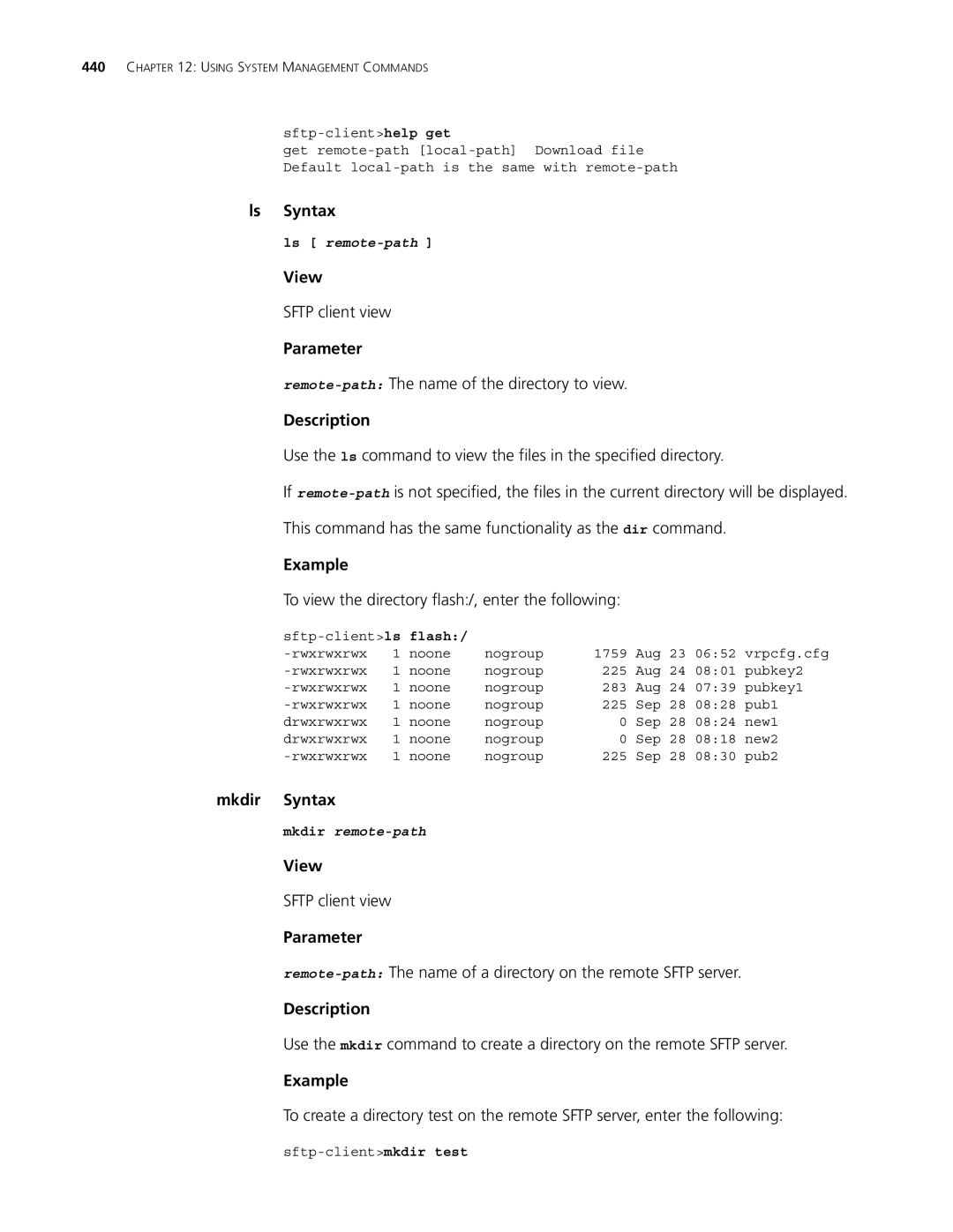 3Com 4500 50-PORT, 4500 PWR 50-PORT, 4500 PWR 26-PORT, 4500 26-PORT To view the directory flash/, enter the following, Flash 