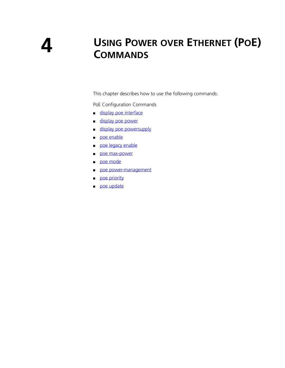 3Com 4500 PWR 26-PORT, 4500 PWR 50-PORT, 4500 50-PORT, 4500 26-PORT manual Commands 