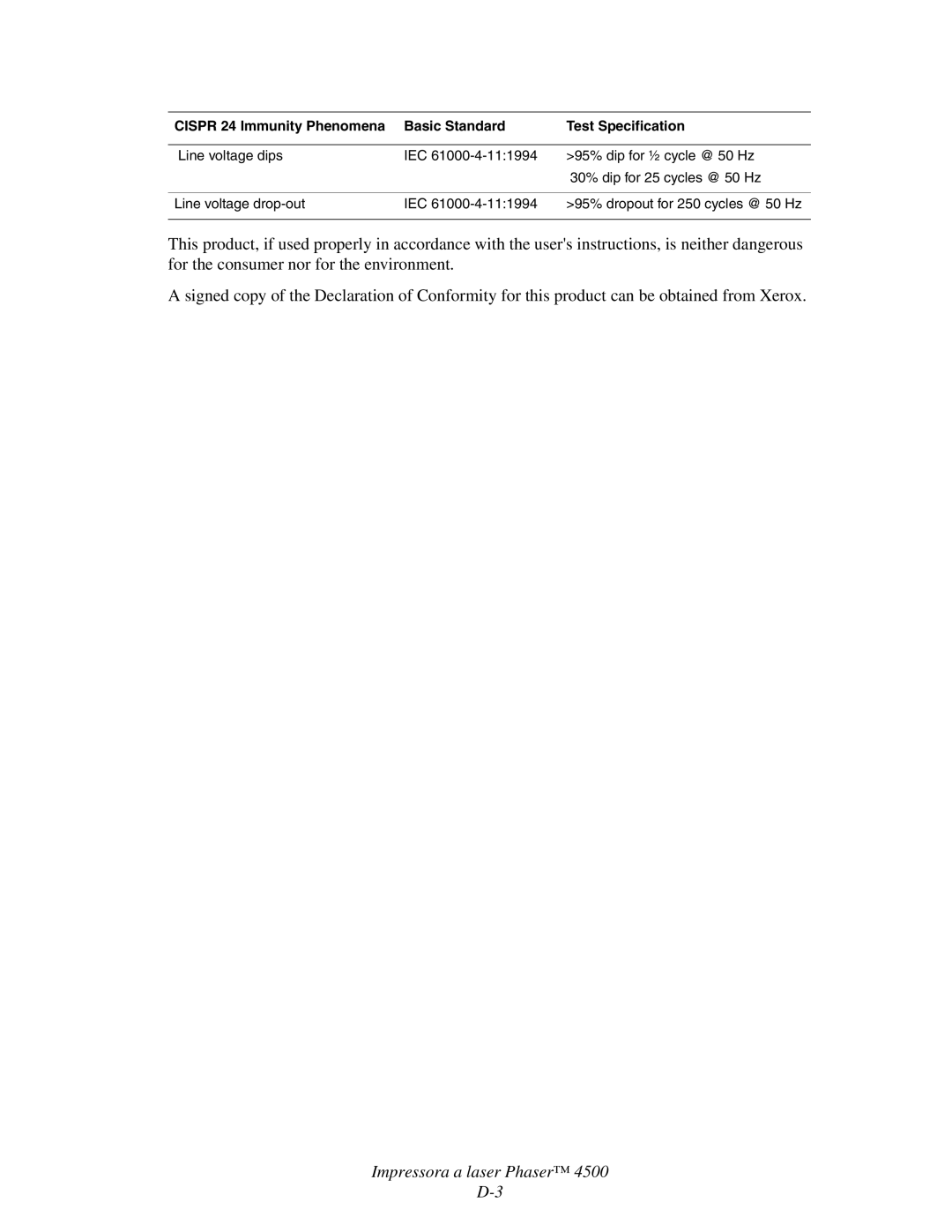 3Com 4500 manual Impressora a laser Phaser 