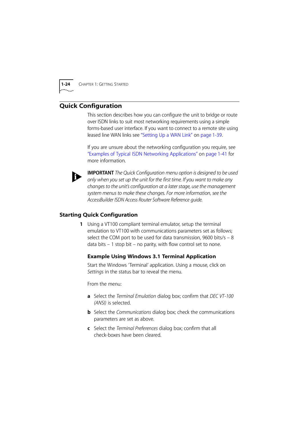 3Com 500 manual Starting Quick Configuration 