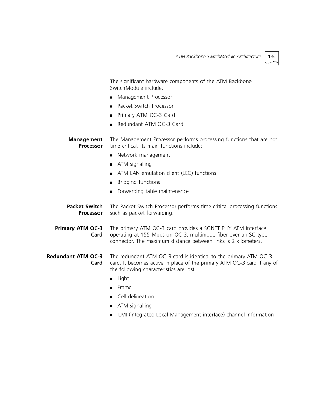 3Com 5000 ATM manual ATM Backbone SwitchModule Architecture 