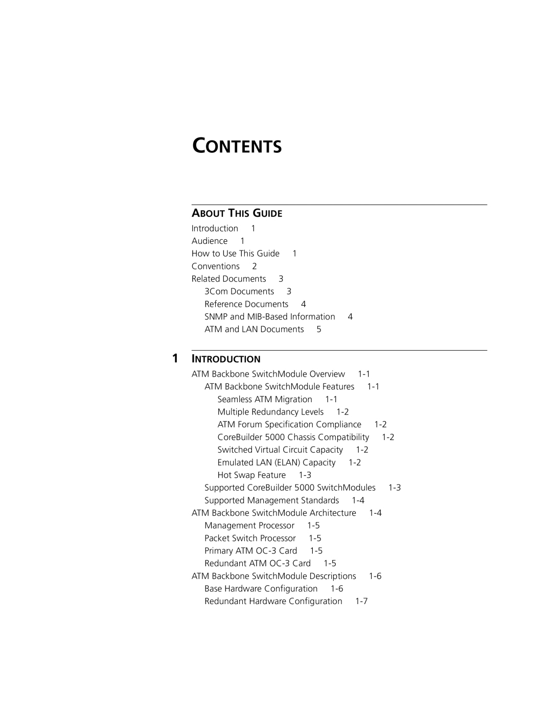 3Com 5000 ATM manual Contents 