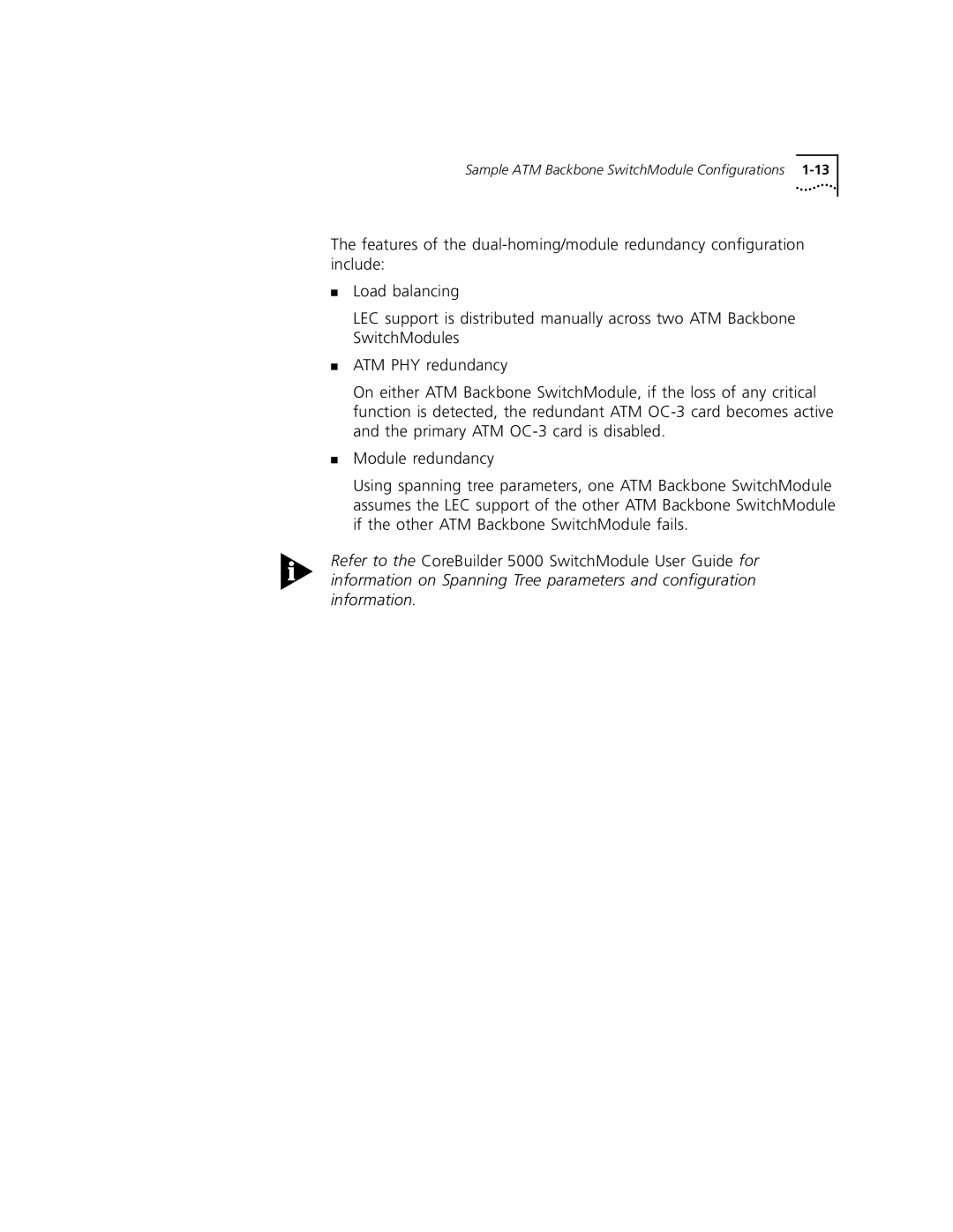 3Com 5000 ATM manual Sample ATM Backbone SwitchModule Configurations 