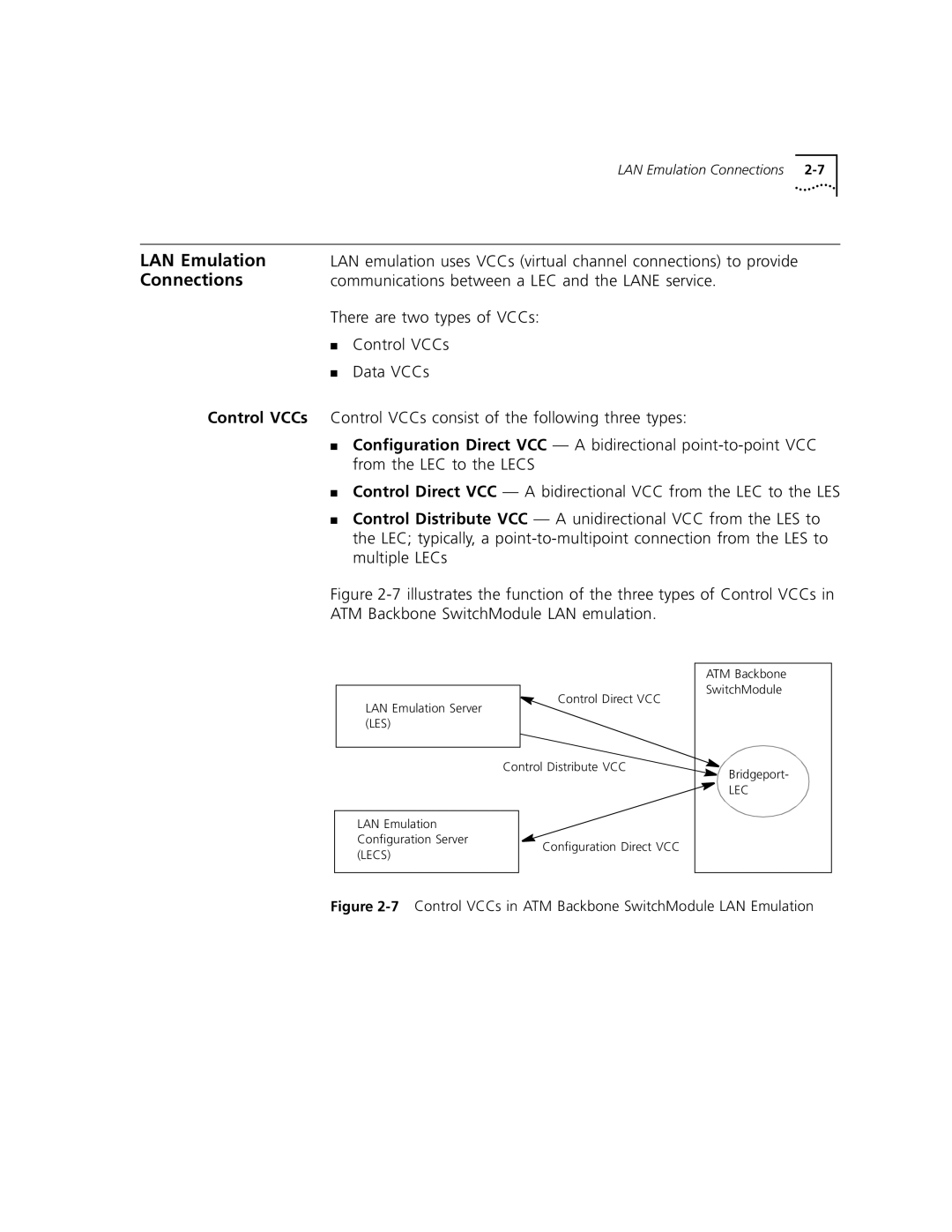 3Com 5000 ATM manual LAN Emulation Connections, Control VCCs 