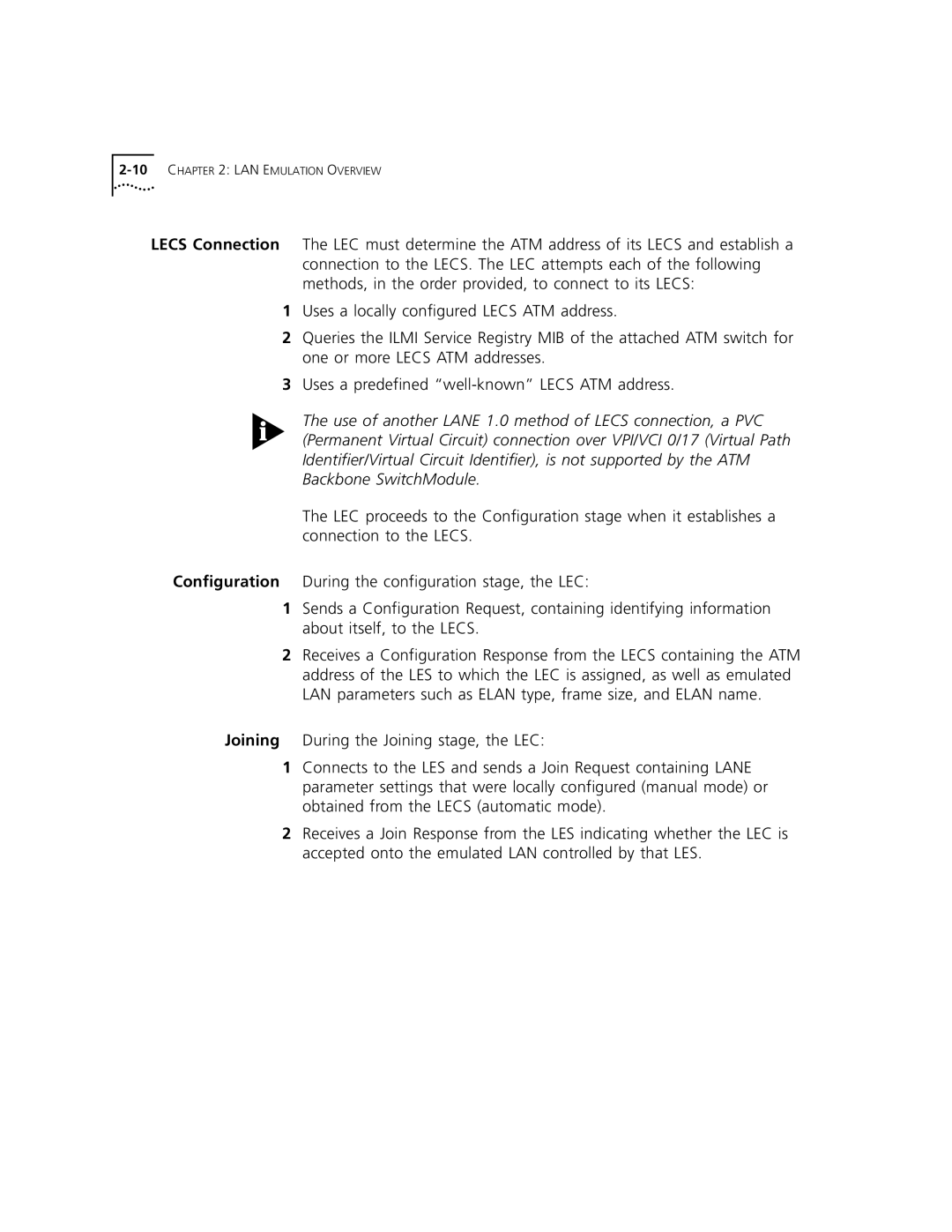 3Com 5000 ATM manual 10CHAPTER 2 LAN Emulation Overview 