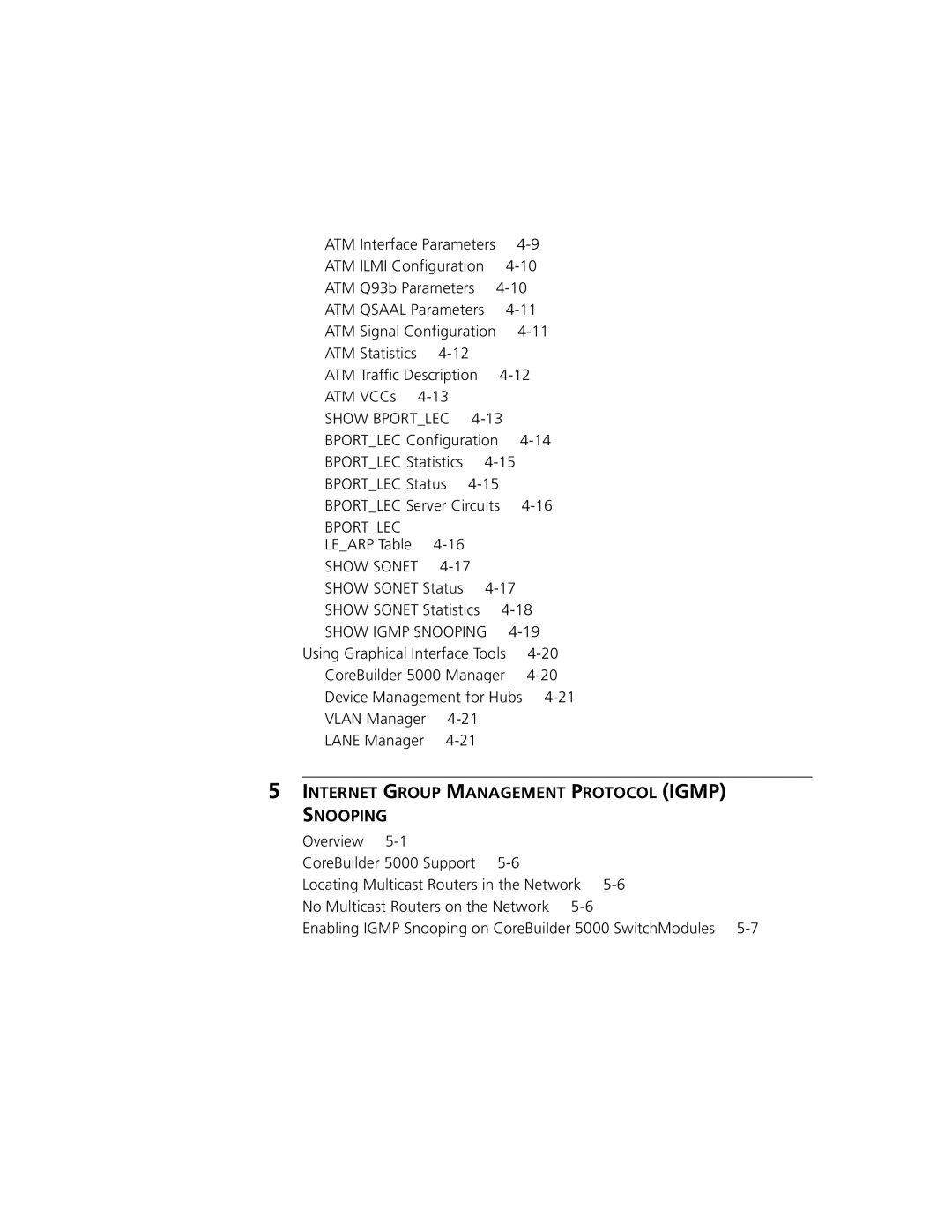 3Com 5000 ATM manual Internet Group Management Protocol Igmp Snooping 