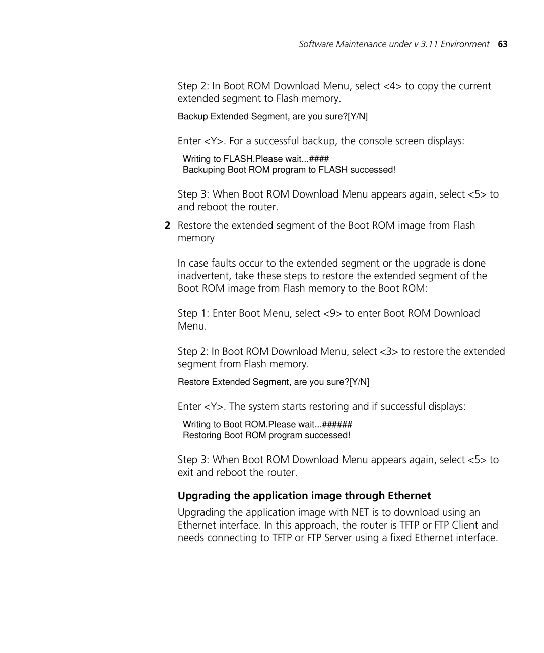 3Com 5000 manual Upgrading the application image through Ethernet 