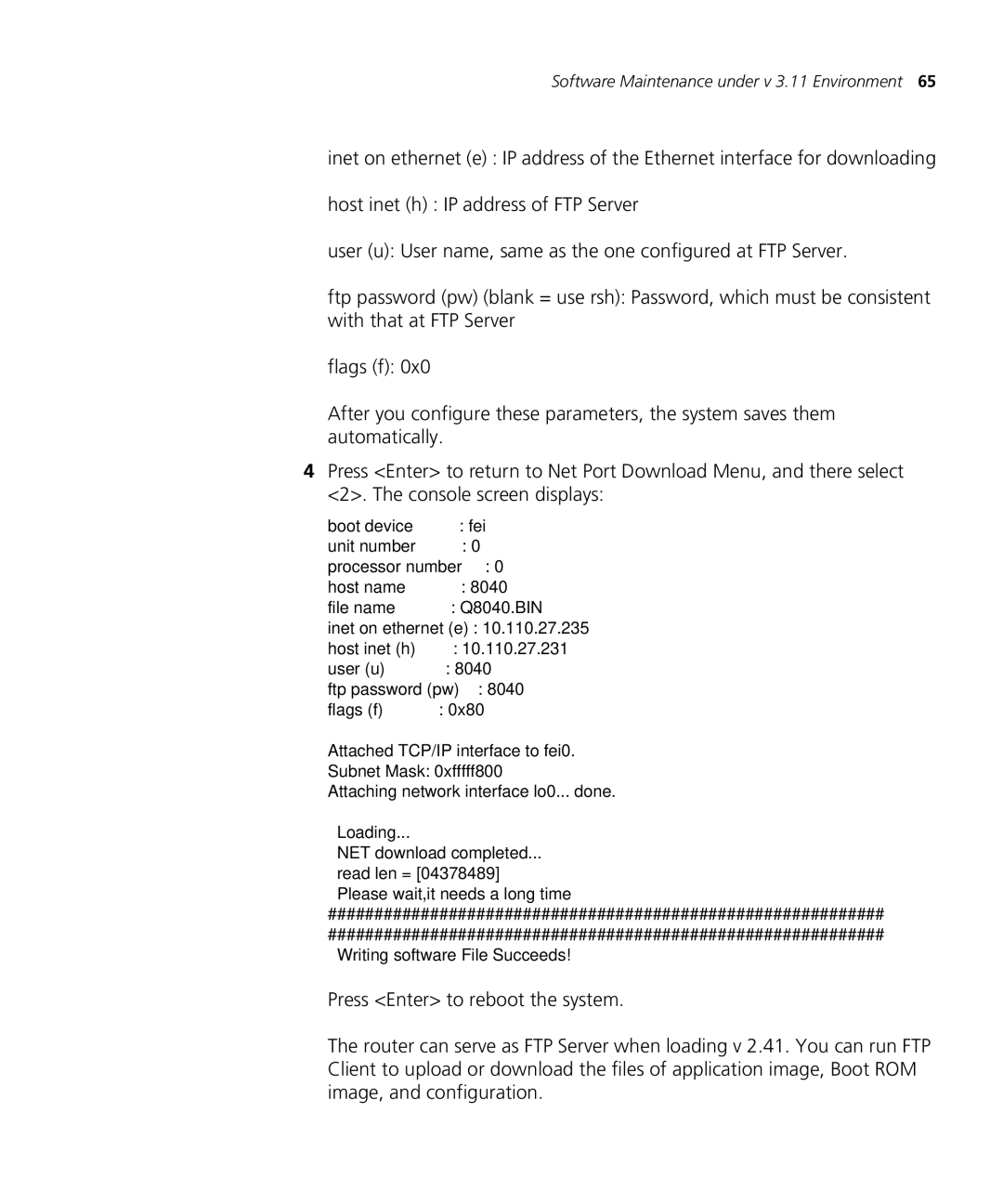 3Com 5000 manual Software Maintenance under v 3.11 Environment 