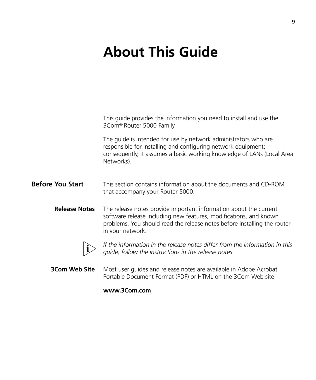 3Com 5000 manual About This Guide 