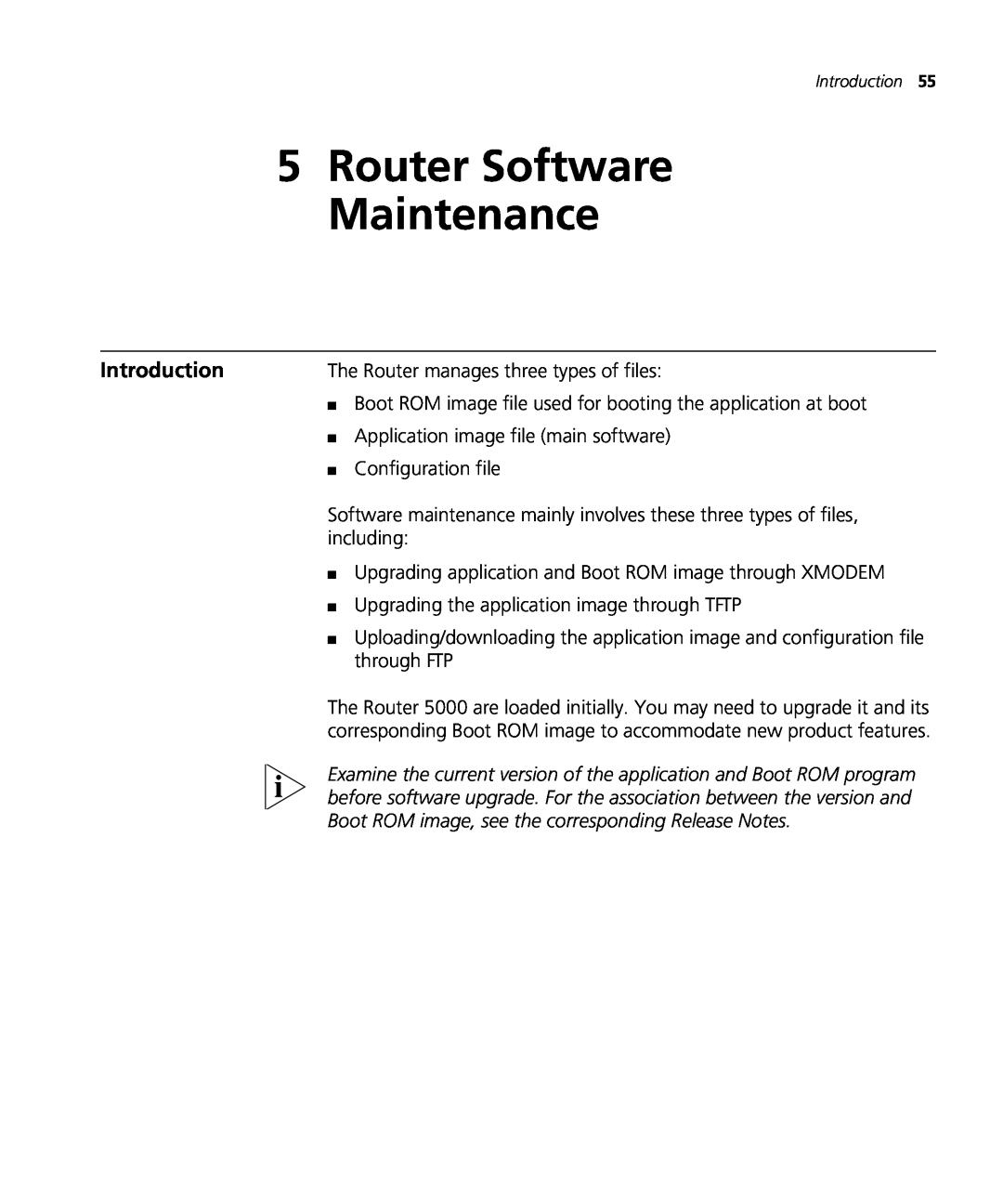 3Com 5000 manual Router Software Maintenance, Introduction 