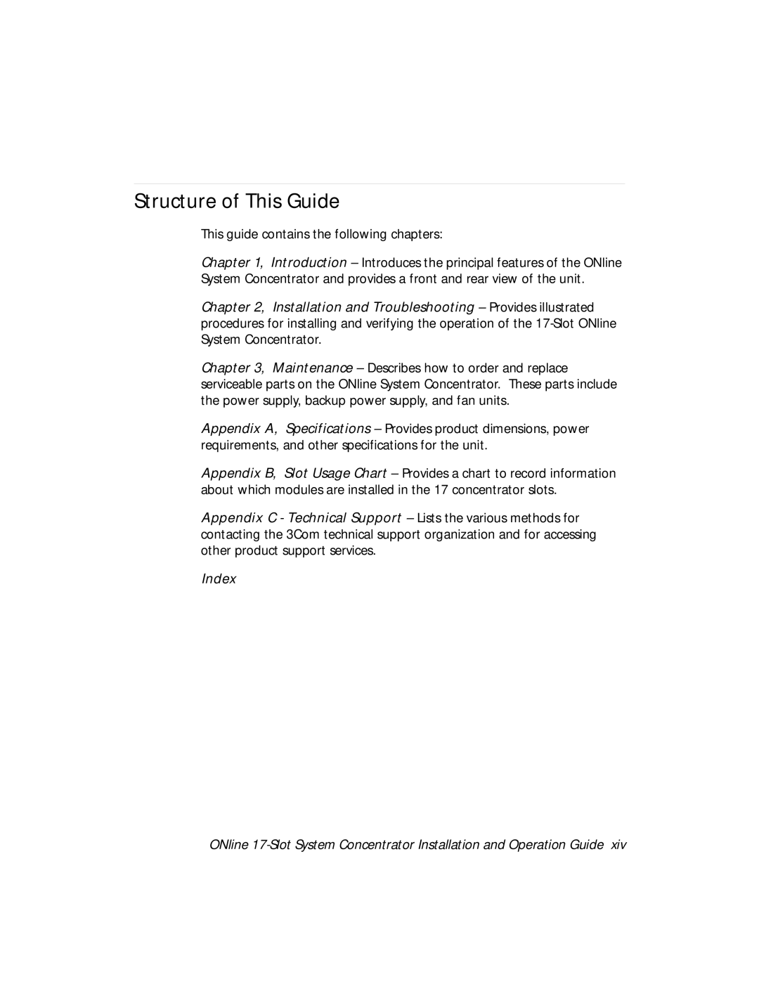 3Com 5017C with load sharing, 5017C-LS Structure of This Guide, This guide contains the following chapters 