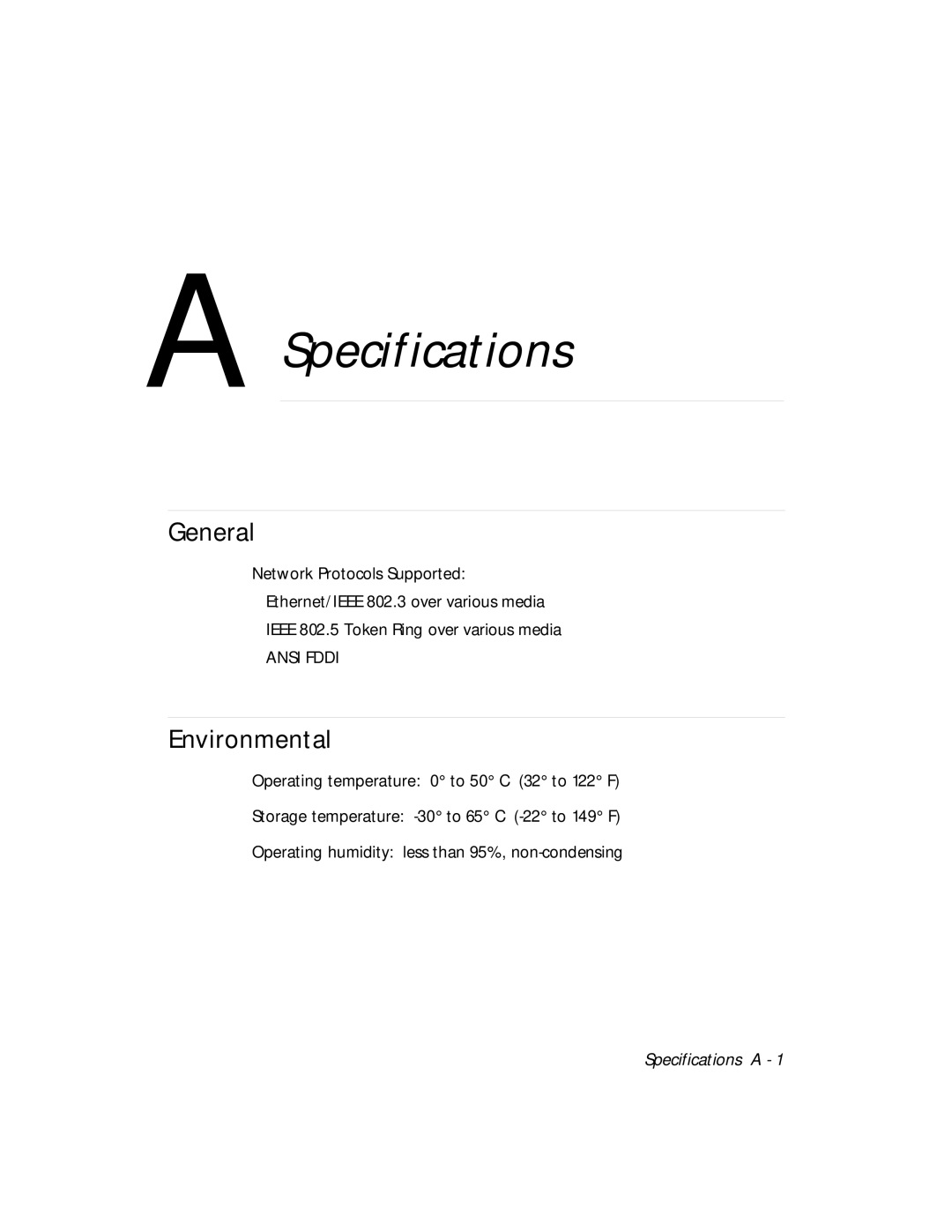 3Com 5017C-LS, 5017C with load sharing installation and operation guide General, Environmental 