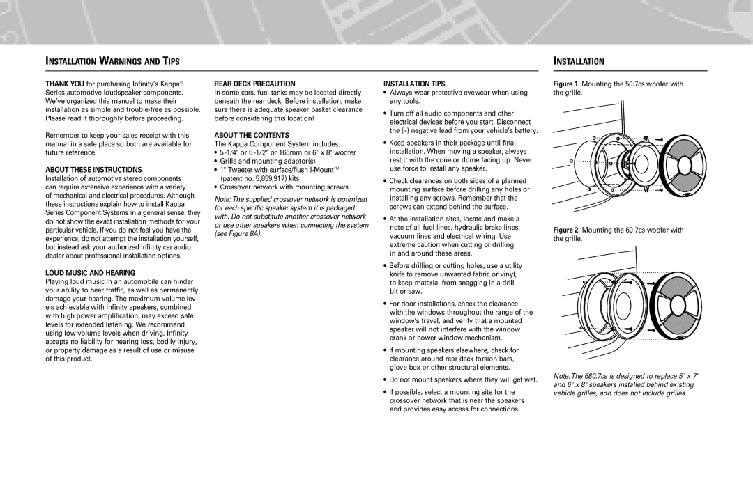 3Com 680.7cs, 50.7cs, 60.7cs, 65.7cs manual Installation Warnings and Tips 