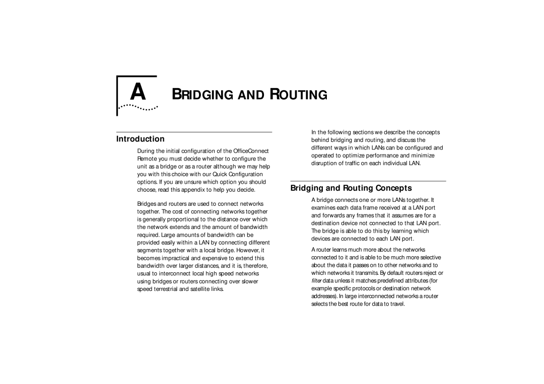 3Com 520, 510, 530 manual Bridging and Routing Concepts 