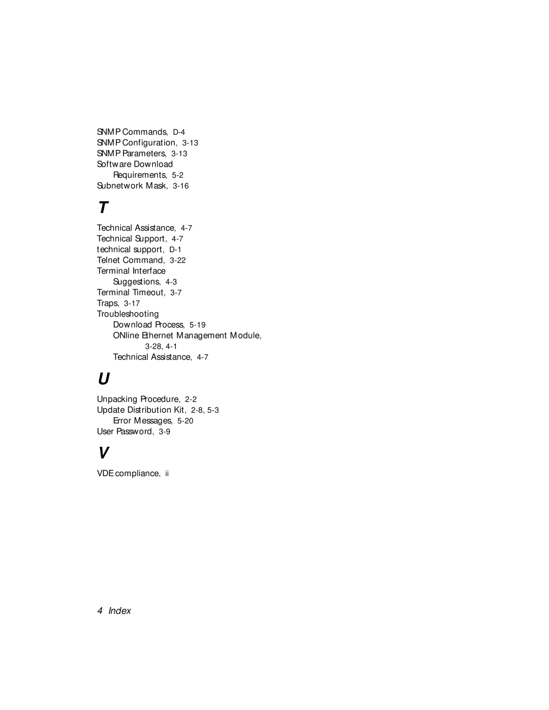 3Com 5101M-MGT installation and operation guide Index 