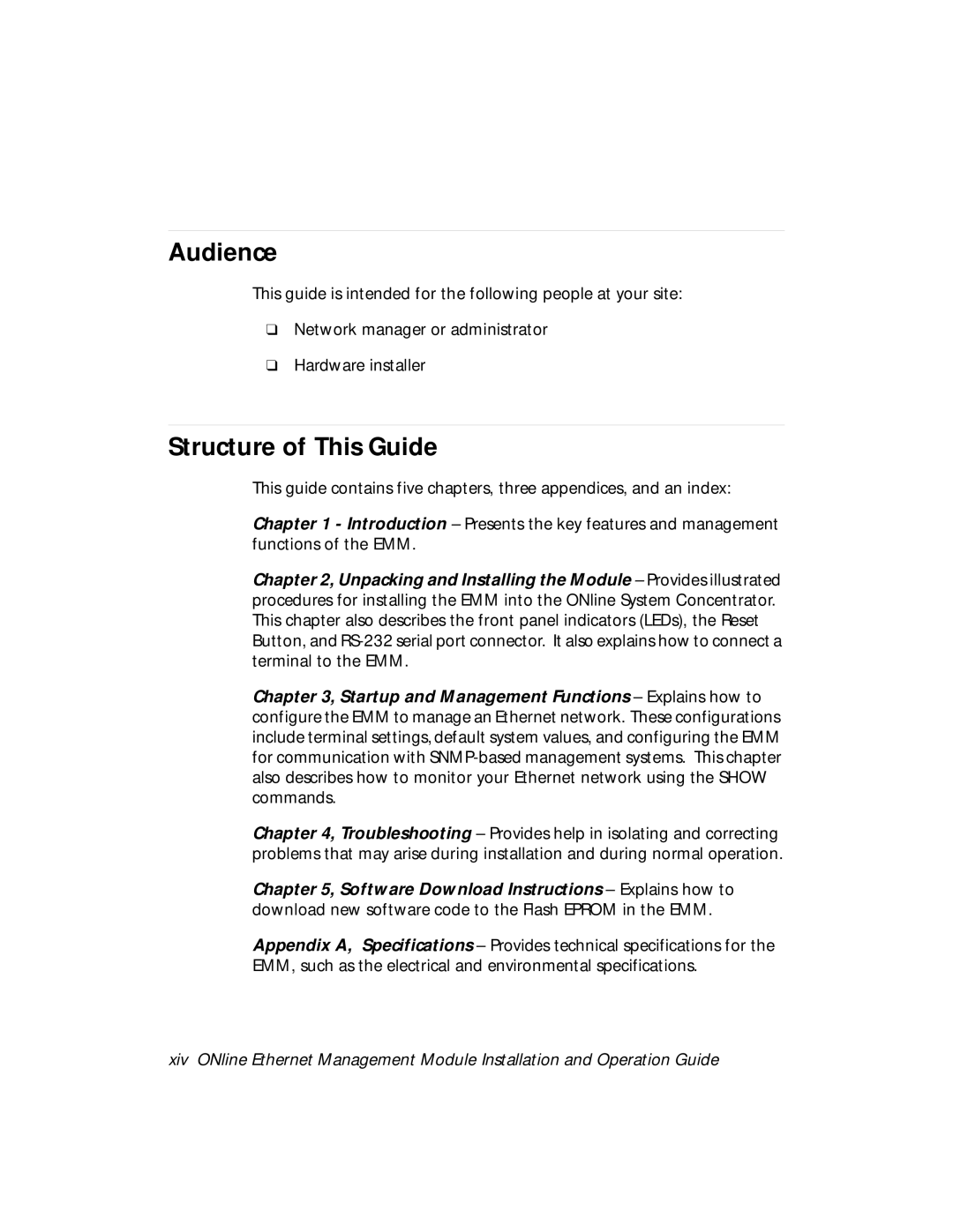 3Com 5101M-MGT installation and operation guide Audience, Structure of This Guide 