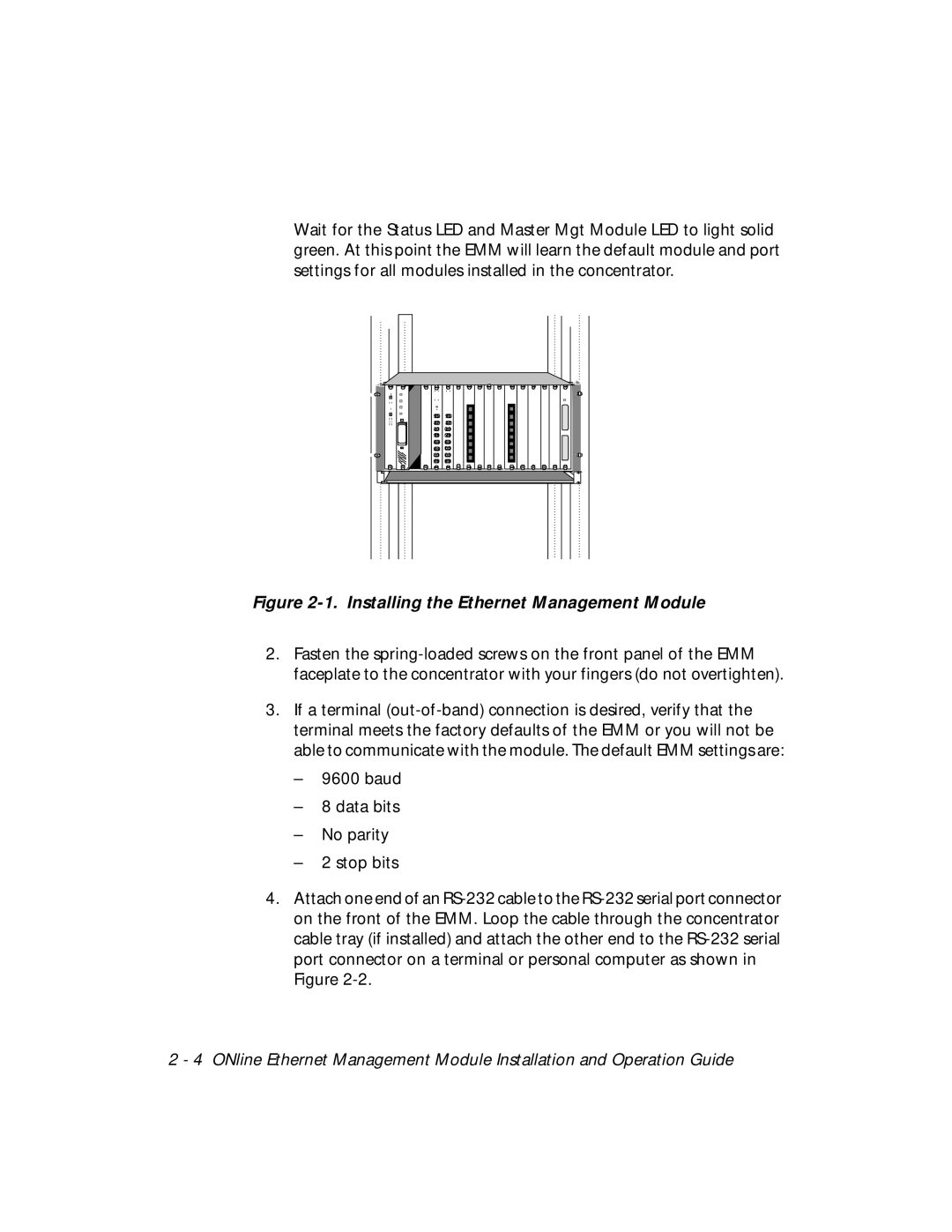 3Com 5101M-MGT installation and operation guide Installing the Ethernet Management Module 