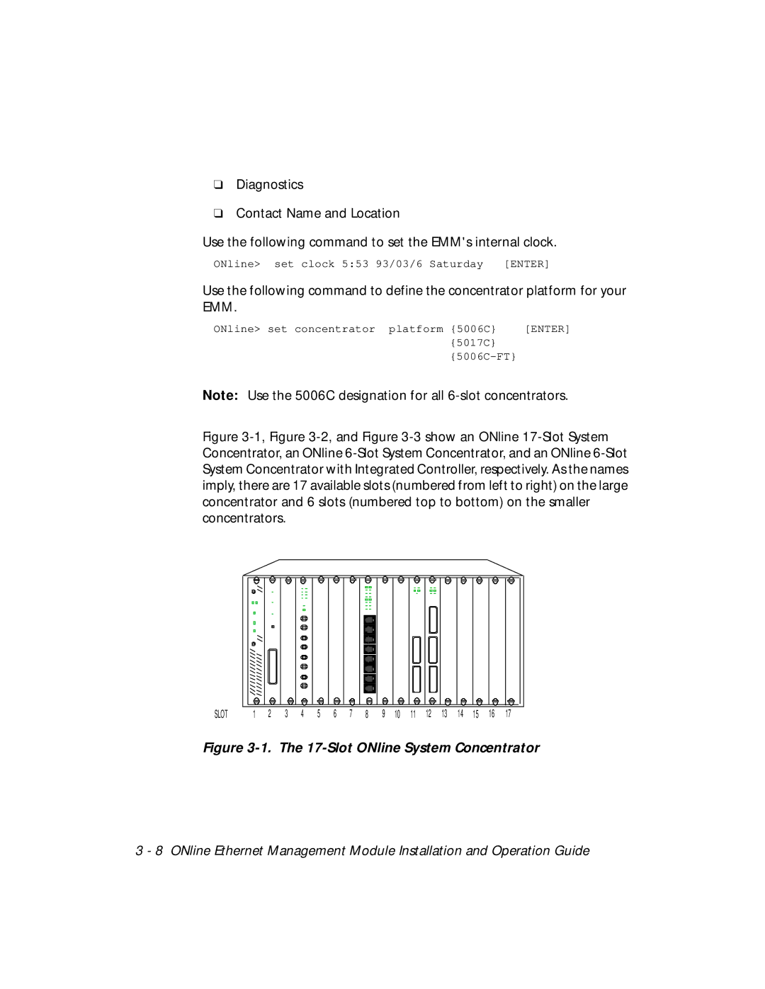 3Com 5101M-MGT installation and operation guide Slot ONline System Concentrator 