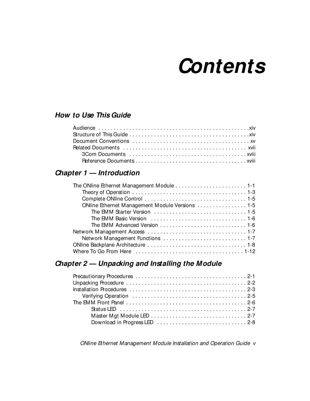 3Com 5101M-MGT installation and operation guide Contents 