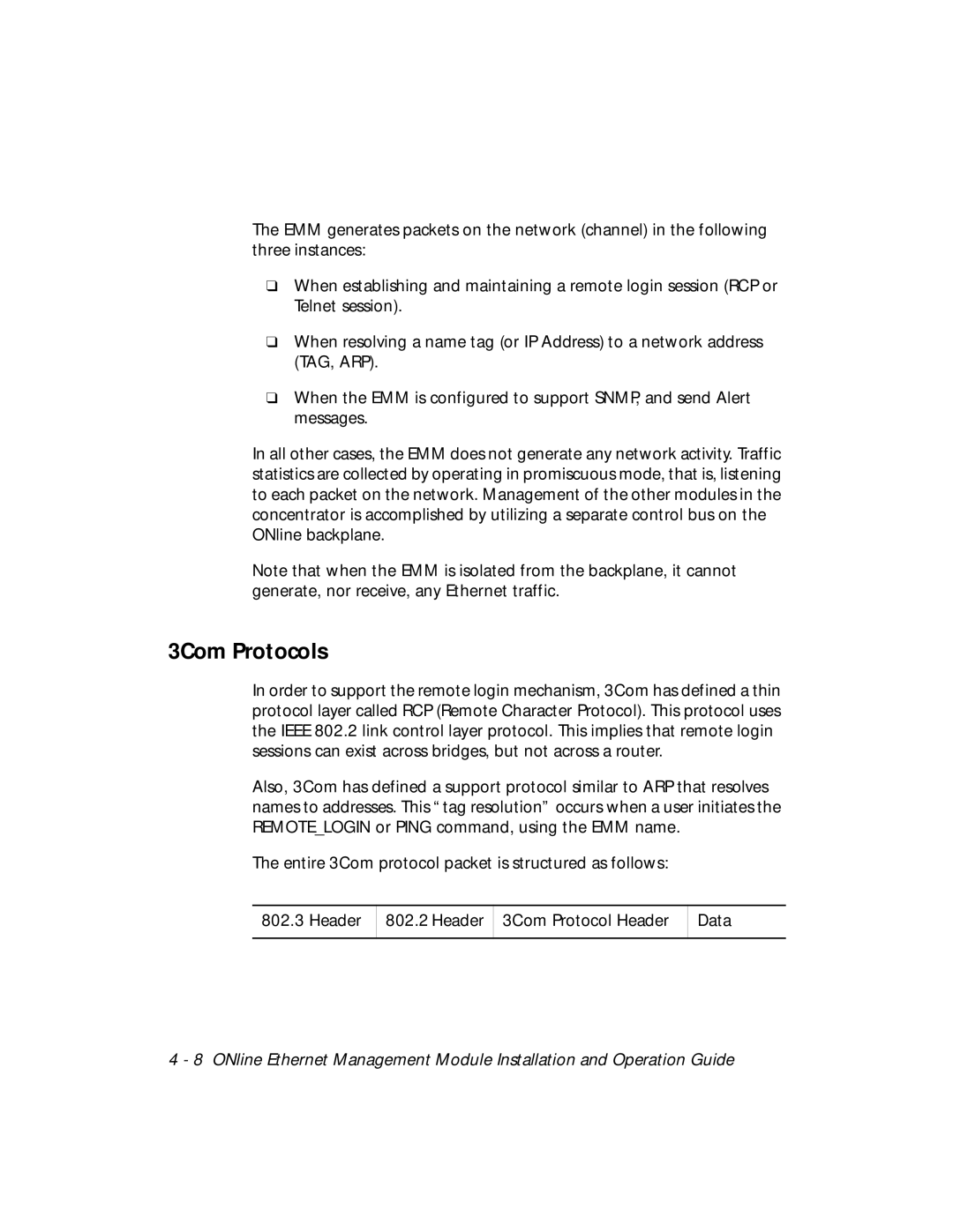 3Com 5101M-MGT installation and operation guide 3Com Protocols 