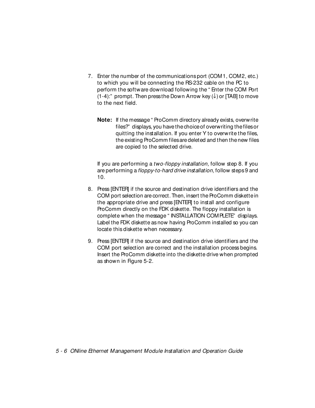 3Com 5101M-MGT installation and operation guide 