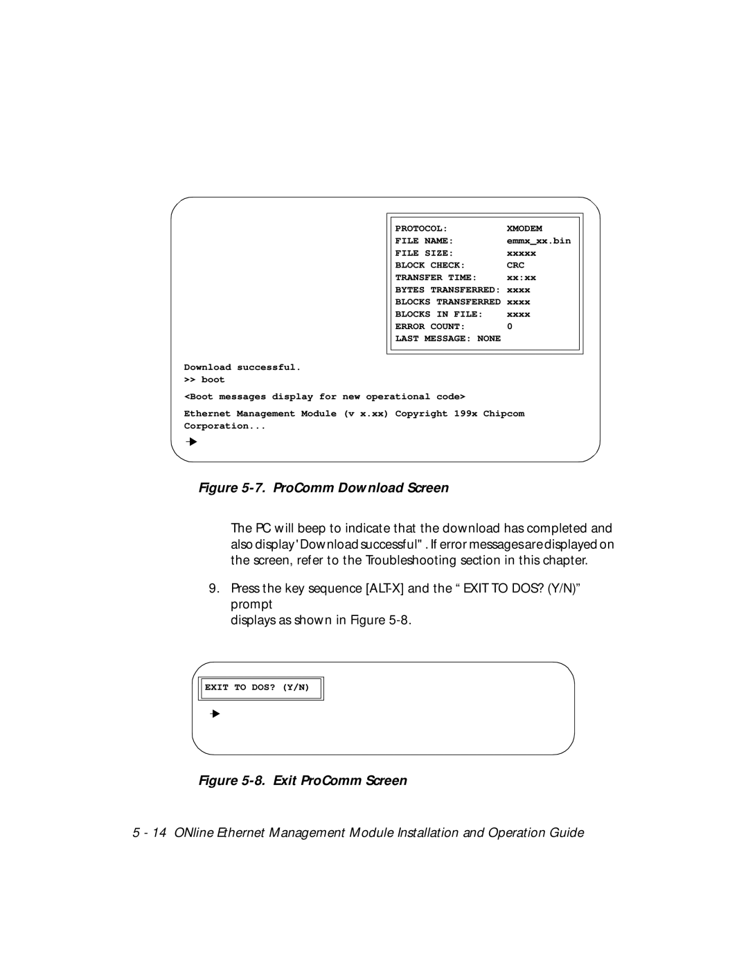 3Com 5101M-MGT installation and operation guide ProComm Download Screen 