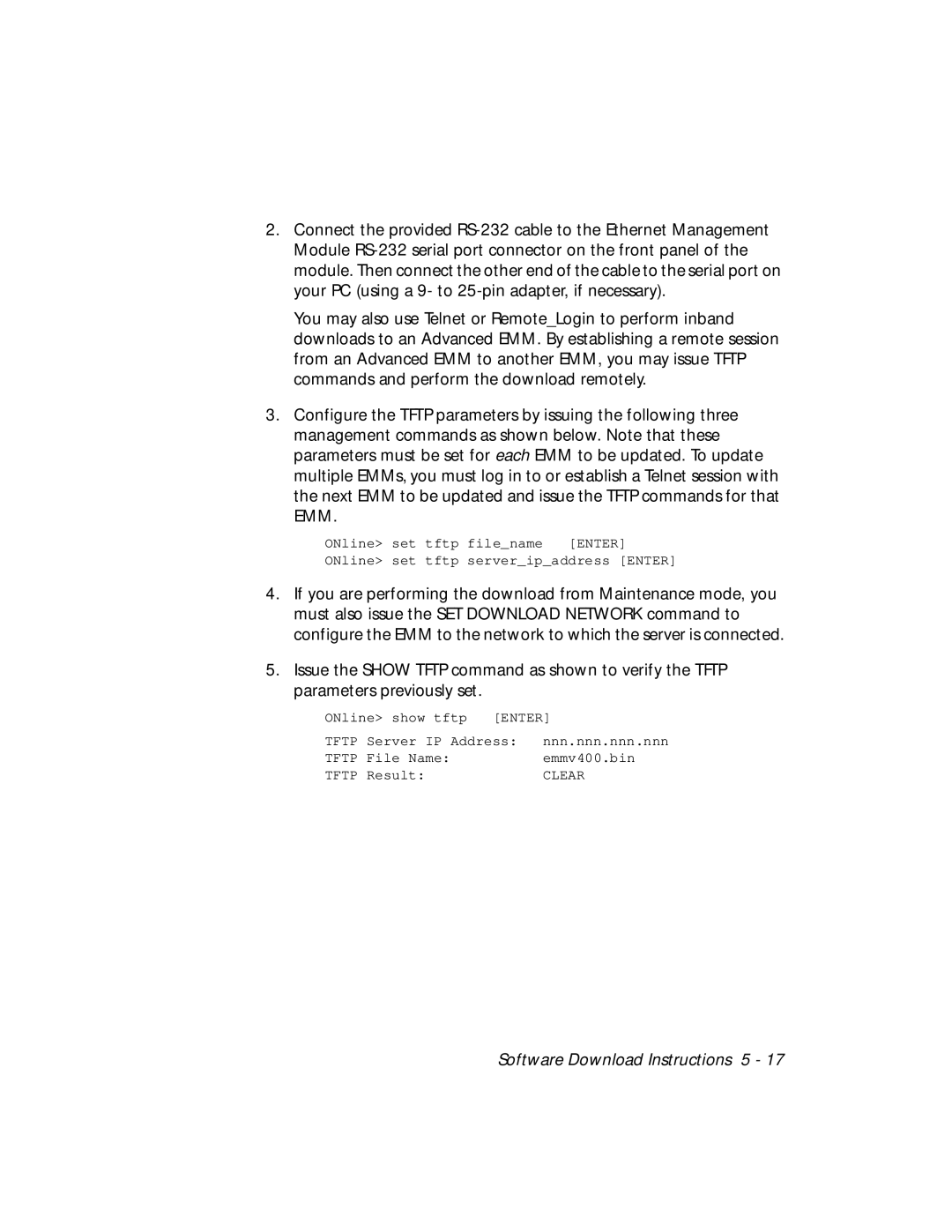 3Com 5101M-MGT installation and operation guide Tftp 