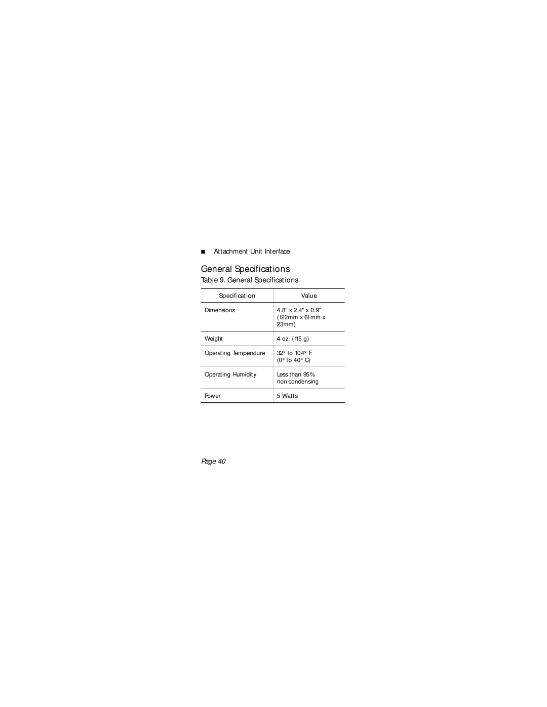 3Com 5101T-FB-SMA, 5101T-FB-FC, 5101T-FB-ST manual General Specifications 