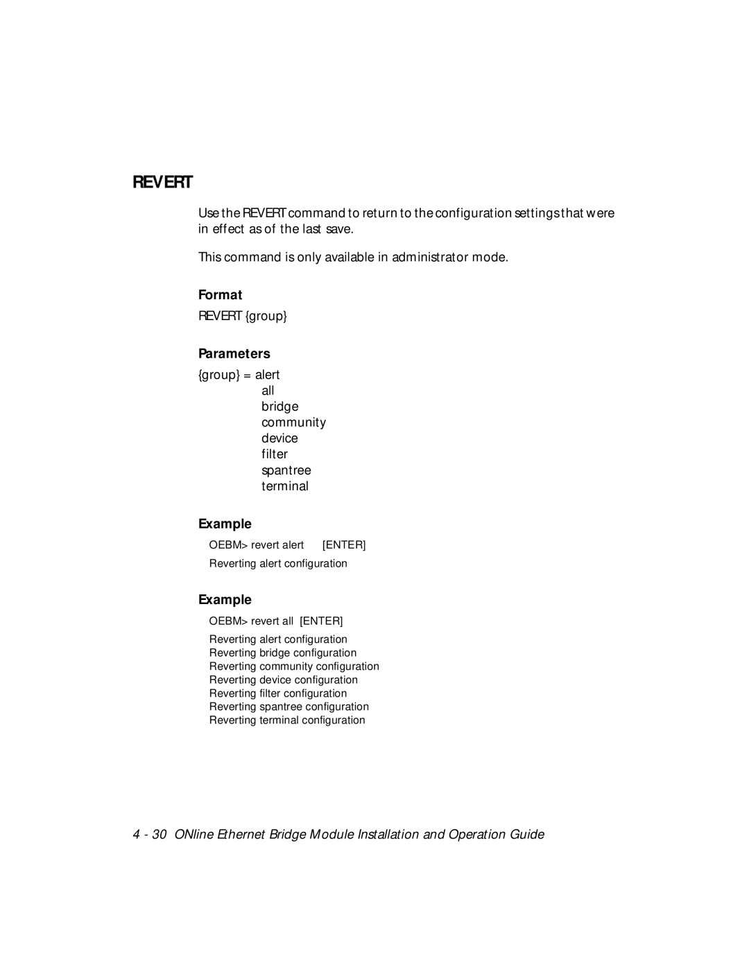 3Com 5102B-EE installation and operation guide Revert 