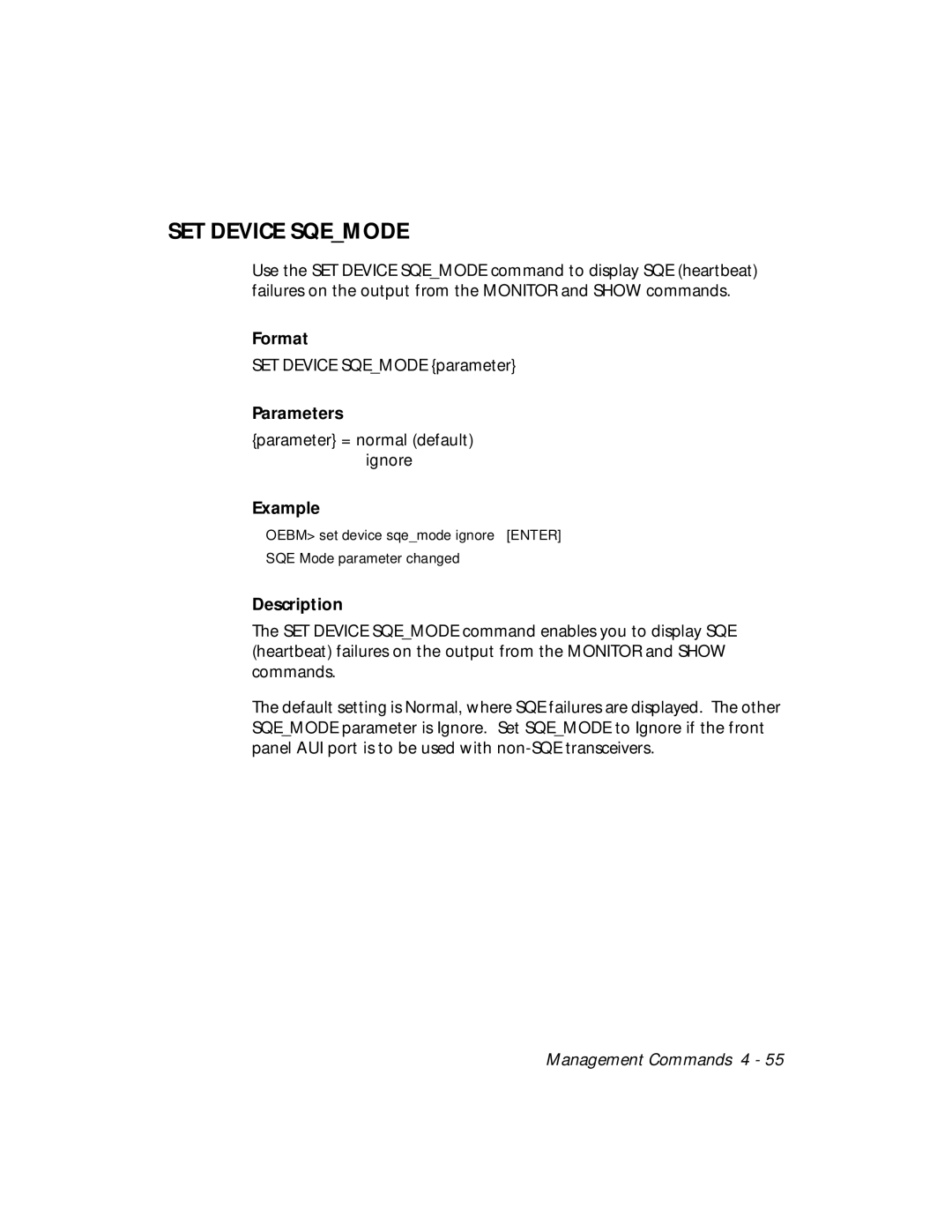 3Com 5102B-EE installation and operation guide SET Device Sqemode 